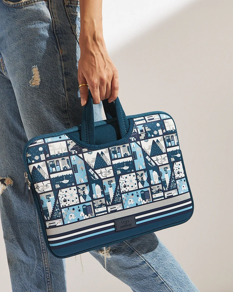 Chumbak Teal By Chumbak Amusement Park Laptop Sleeve - 15Inch